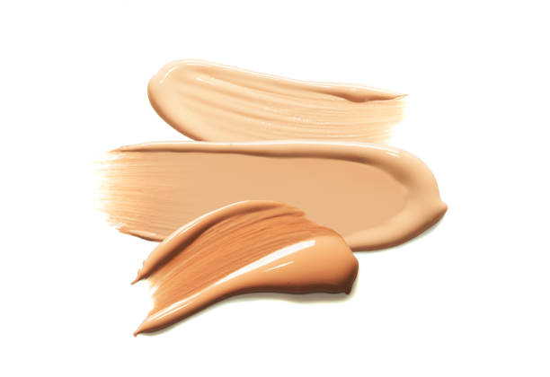 Make-up foundation BB-cream CC-cream primer corrector camouflage fluid cream powder concealer base swatches on white isolated background